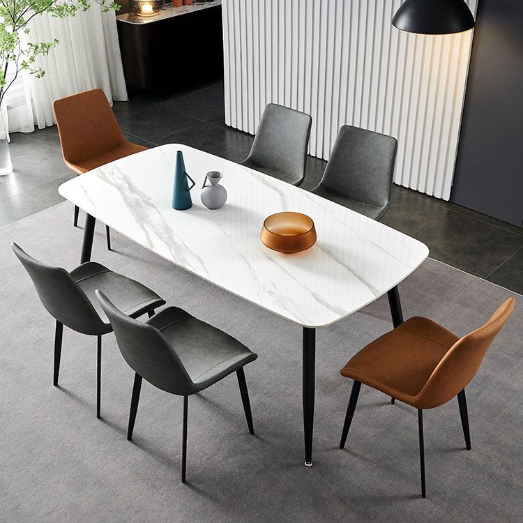 Contemporary Style Leather Dining Chairs Solid Back Armless Side Chairs (Set of 2) Clearhalo ' kitchen&dining_furn' 'Dining Chairs' 'Dining Tables & Seating' 'dining_chair' 'furn' 'furn_dining_chair' 'Furniture' 'furniture_dining_chair' 'Kitchen & Dining Furniture' 'kitchen' 1200x1200_0e20418b-7b07-4c51-adb3-7ca92f7b2d68