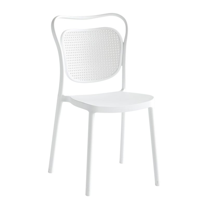 Contemporary Dining Chairs Armless Chairs with Plastic Legs for Home