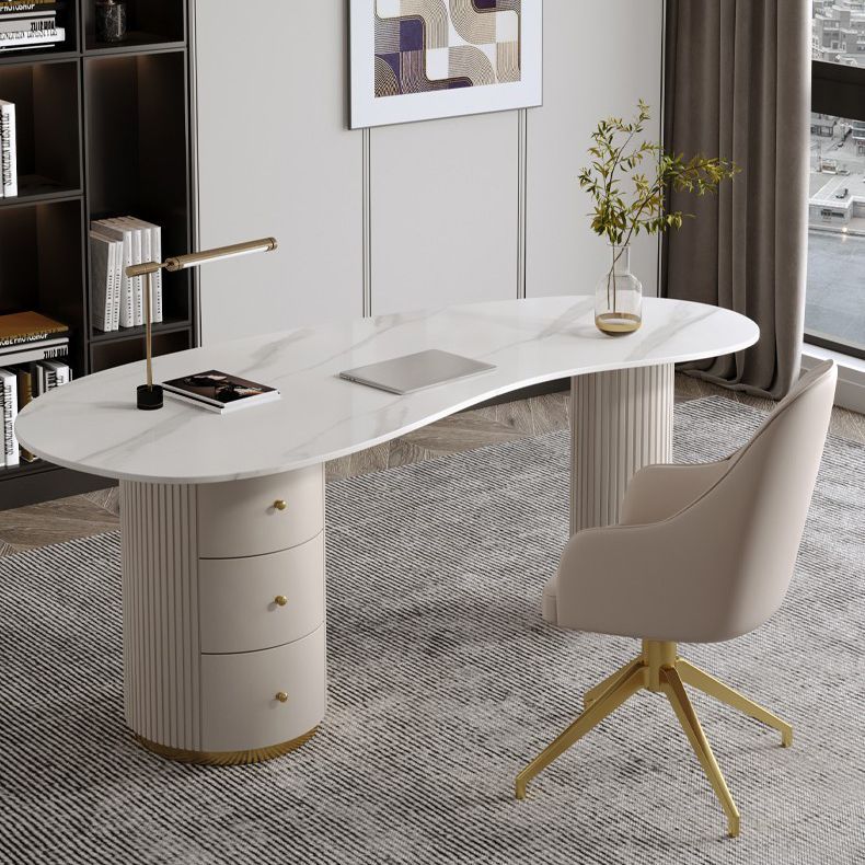 Glam Executive Desk Finition Finish Freeform Computer Bureau avec tiroirs