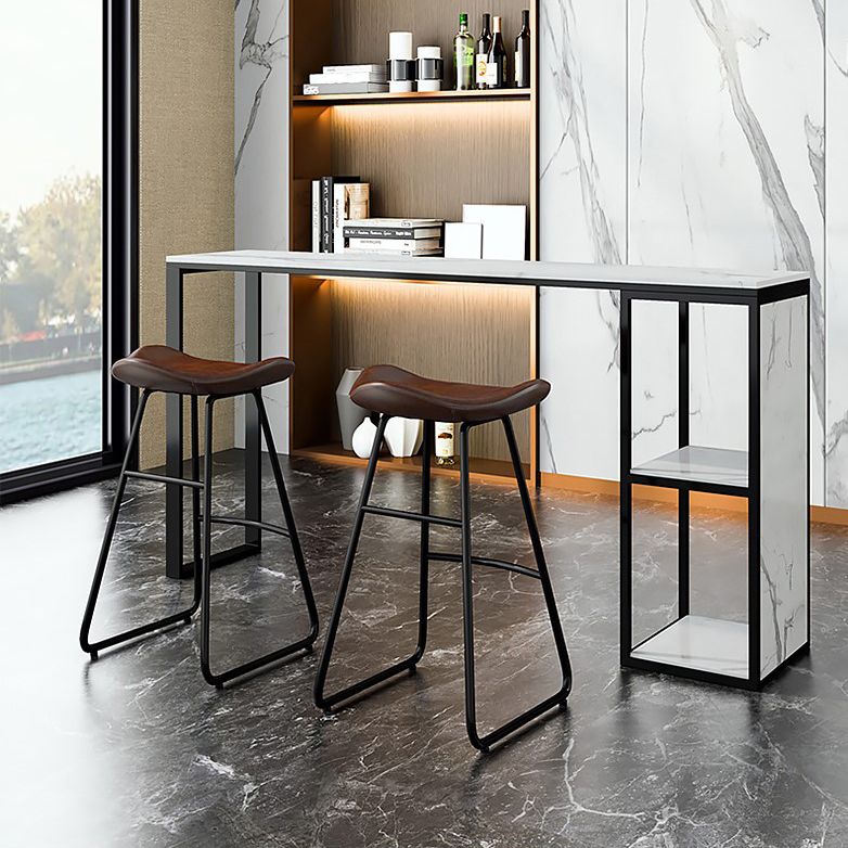 Tavolo da bar in pietra glam rettangolo tavolo da pranzo con doppio piedistallo per balcone