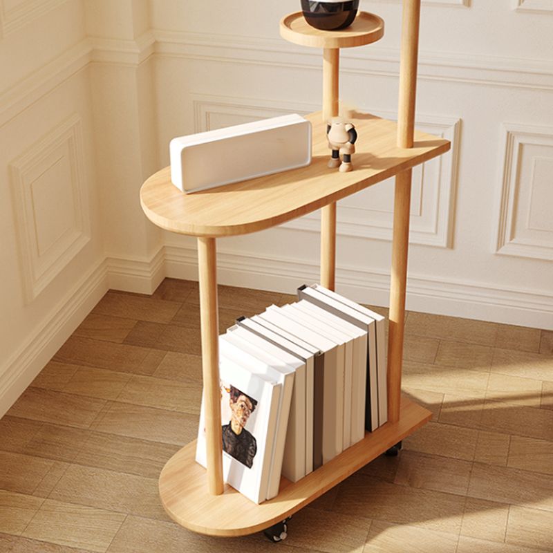 Contemporary Wooden Oval Top Side Table End Table36.22" High with Storage Clearhalo 'Coffee & Accent Tables' 'End & Side Tables' 'end_side_tables' 'furn' 'furn_end_side_tables' 'Furniture' 'Living Room Furniture' 1200x1200_0e21ec90-7696-43f7-b25e-7941b777e1b3