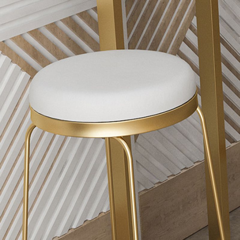 Glam Style Counter Stool Upholstered Round Bar Stool with Gold Frame Clearhalo 'Bar Furniture' 'Bar Stools' 'bar_stools' 'furn' 'furn_bar_stools' 'Furniture' 'Kitchen & Dining Furniture' 1200x1200_0e228d3d-bc06-4459-9745-262d2cb201d8