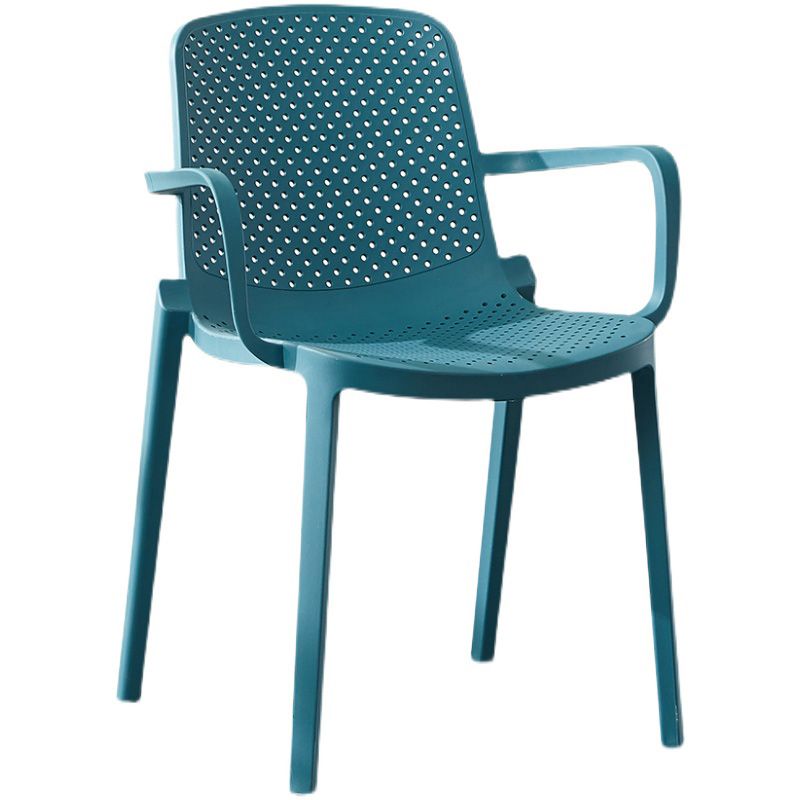 Scandinavian Plastic Dining Arm Chairs Stackable Solid Back Armchairs (Set of 4) Clearhalo ' kitchen&dining_furn' 'Dining Chairs' 'Dining Tables & Seating' 'dining_chair' 'furn' 'furn_dining_chair' 'Furniture' 'furniture_dining_chair' 'Kitchen & Dining Furniture' 'kitchen' 1200x1200_0e231db8-f436-4913-aed6-e423308c01ef