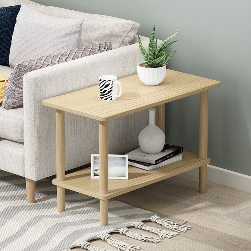 Mesa de esquina de 2 niveles moderna de madera