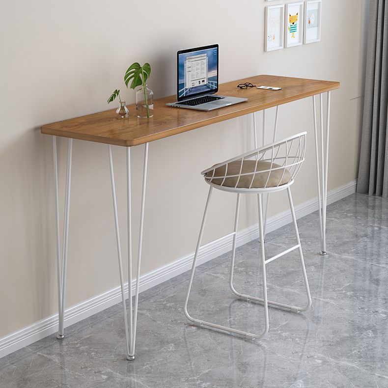 Wood Bar Dining Table Modern Rectangle Bar Table with 4 Legs Pedestal for Dessert Shop Clearhalo 'Bar Furniture' 'Bar Tables' 'bar_tables' 'furn' 'furn_bar_tables' 'Furniture' 'furniture_bar_tables' 'Kitchen & Dining Furniture' 1200x1200_0e2409ca-c20d-4b5a-ab07-69748aa60a77