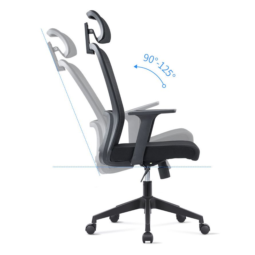 Ergonomic Mesh Desk Chair Modern Style Fixed Arms Chair with Swivel Casters Clearhalo 'furn' 'furn_office_chair' 'Furniture' 'furniture_office_chair' 'Office Chairs' 'Office Furniture' 'office_chair' 1200x1200_0e24f369-9bde-460a-9644-59024a23a078