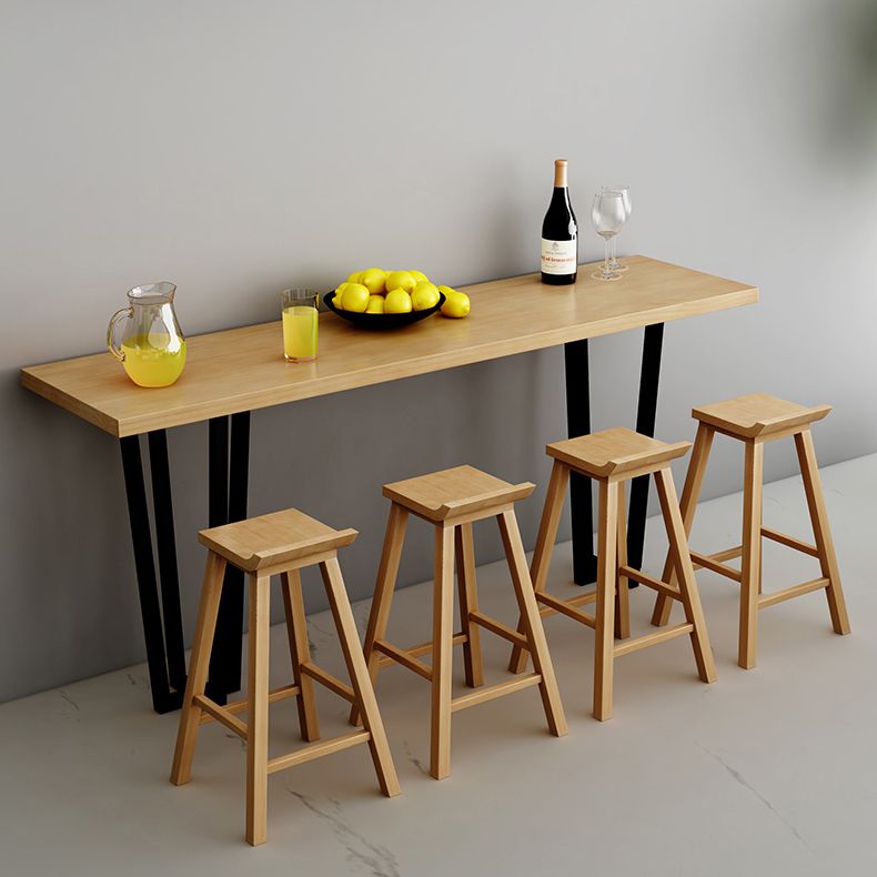 Coffee Shop Glam Bar Height Table Double Pedestal Solid Wood Hall/Pub Table Clearhalo 'Bar Furniture' 'Bar Tables' 'bar_tables' 'furn' 'furn_bar_tables' 'Furniture' 'Kitchen & Dining Furniture' 1200x1200_0e259f4d-966f-4409-91f3-b1155357d4f6