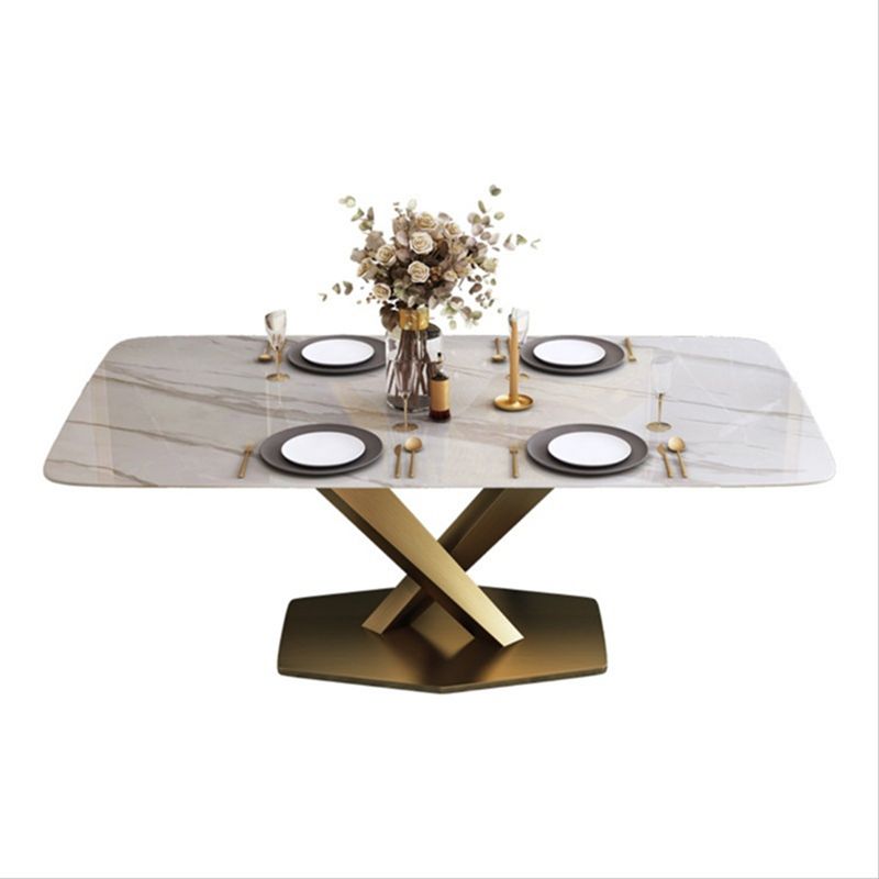 Luxurious Sintered Stone Top Dining Set Rectangular 1/4/5/7 Pieces Dinette Table Set