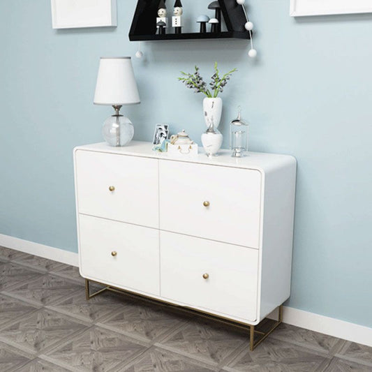 ウッド4-引き出しアクセントチェストモダン34.6インチ高さのシンプルな保管チェスト