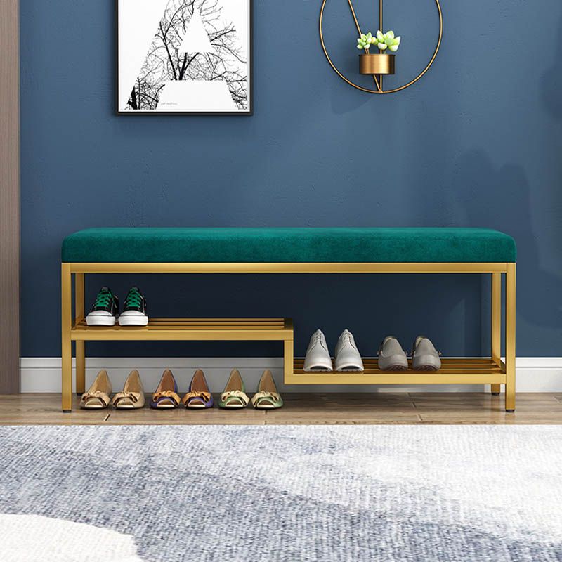 Glam 14" W Seating Bench Cushioned Rectangle Shoe Storage Entryway and Bedroom Bench Clearhalo 'Benches' 'Chairs & Seating' 'furn' 'furn_benches' 'Furniture' 'Living Room Furniture' 1200x1200_0e2c64b7-bdde-43c1-a630-e93935ae2d3d