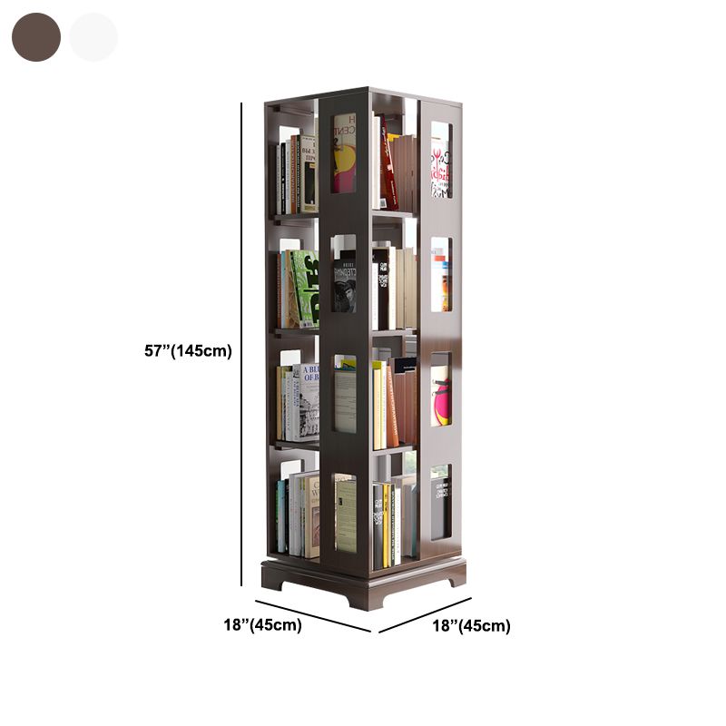 ソリッドウッドブックシェルフスカンジナビアの回転可能なオープンバックブックシェルフ