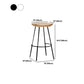 Industrial Wood Barstool Counter Stool voetsteun metalen meubels in matte afwerking