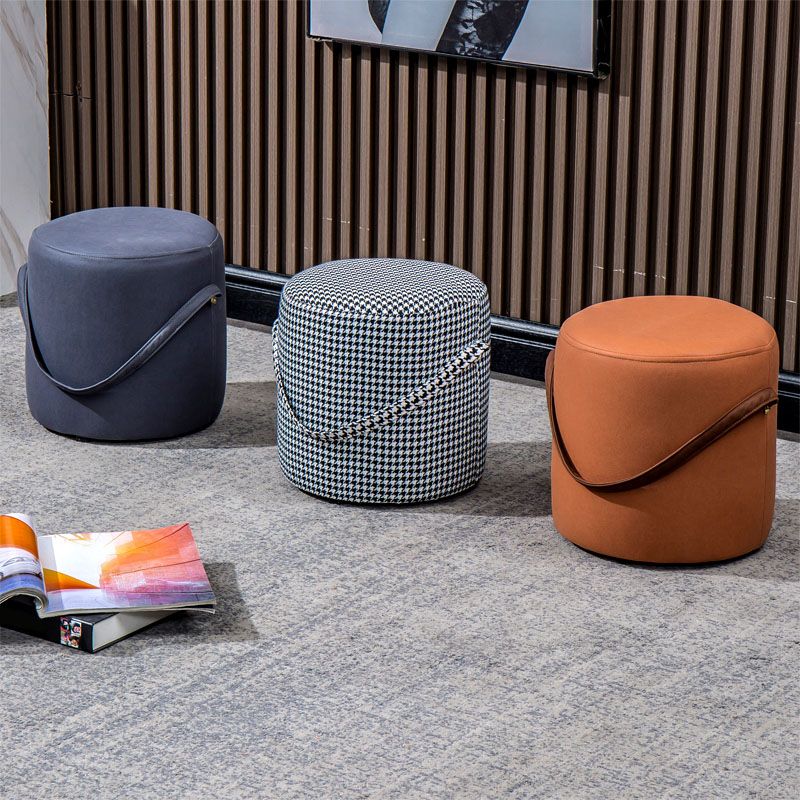 Modern Orange Pouf Round Scratch Resistant Pouf for Living Room Clearhalo 'furn' 'furn_ottomans_poufs' 'Furniture' 'Living Room Furniture' 'Ottomans & Poufs' 'ottomans_poufs' 1200x1200_0e2f0a99-f2ae-4b8e-8a77-3f1869193b19