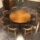 Contemporary Style Wood Dining Table Round Shape Table with Metallic Trestle Base Clearhalo ' dining_table' 'Dining Tables & Seating' 'Dining Tables' 'furn' 'furn_dining_table' 'Furniture' 'furniture_dining_table' 'Kitchen & Dining Furniture' 'kitchen&dining_furn' 'kitchen' 'kitchen_dining_table' 1200x1200_0e312221-bbd6-4050-ab57-93bc0581b723