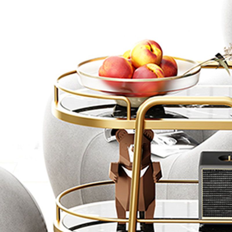 Tavolo da preparazione sala da pranzo in gambe oro carrello da cucina con ruote