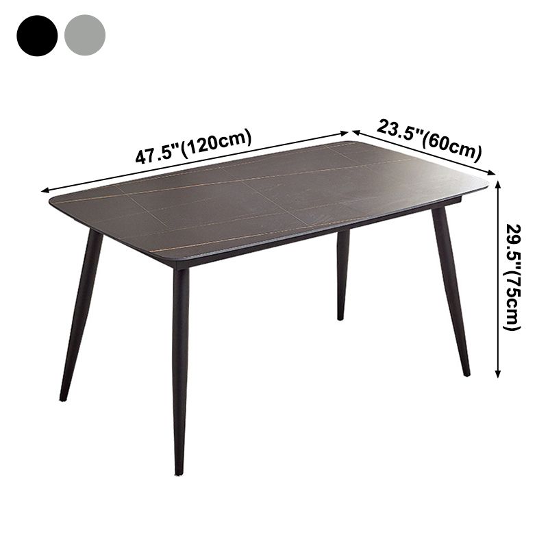 Metal Industrial Rectangle Dining Table Sintered Stone Top Indoor Table for Dining Room Clearhalo ' dining_table' 'Dining Tables & Seating' 'Dining Tables' 'furn' 'furn_dining_table' 'Furniture' 'furniture_dining_table' 'Kitchen & Dining Furniture' 'kitchen&dining_furn' 'kitchen' 'kitchen_dining_table' 1200x1200_0e33c11f-763f-481f-9a20-bad39070ebab