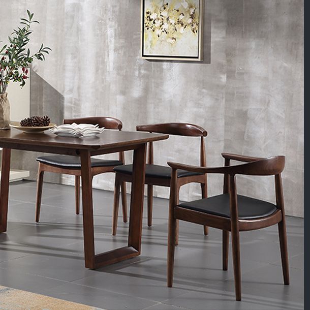 Traditional Wood Dining Arm Chair PU Leather Side Chair for Restaurant Use Clearhalo ' kitchen&dining_furn' 'Dining Chairs' 'Dining Tables & Seating' 'dining_chair' 'furn' 'furn_dining_chair' 'Furniture' 'furniture_dining_chair' 'Kitchen & Dining Furniture' 'kitchen' 1200x1200_0e348320-8308-40fb-b136-c0b94c071ba0