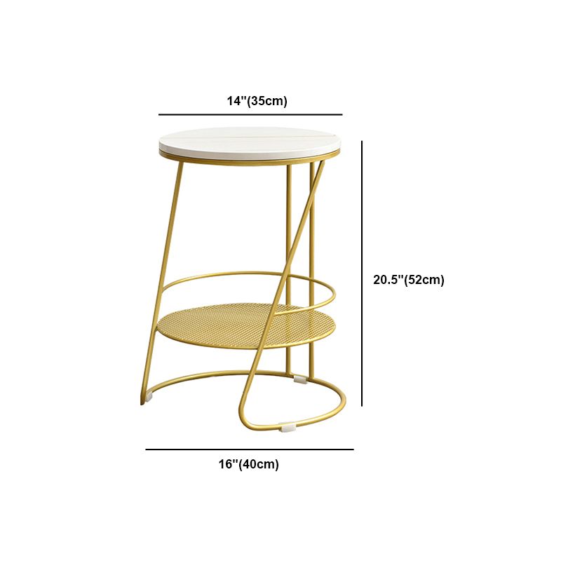 Table de nuit de 18 pouces de haut en métal ouvert en métal 1 étagère avec les jambes
