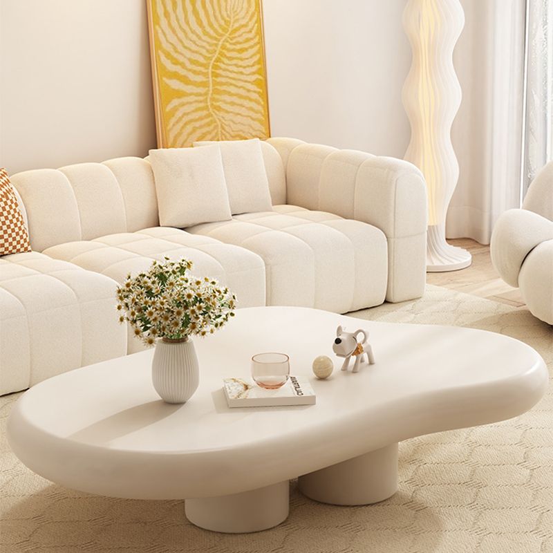 White 4 Legs Coffee Table Contemporary Geometric Wood Cocktail Table Clearhalo 'Coffee & Accent Tables' 'Coffee Tables' 'coffee_tables' 'furn' 'furn_coffee_tables' 'Furniture' 'Living Room Furniture' 1200x1200_0e35e66a-541b-4083-9fb7-d64f89f23c6a