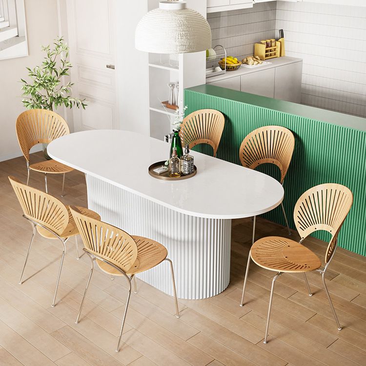 Contemporary Wood Standard Dining Table Oval Shape Kitchen Dining Table with Pedestal Base Clearhalo ' dining_table' 'Dining Tables & Seating' 'Dining Tables' 'furn' 'furn_dining_table' 'Furniture' 'furniture_dining_table' 'Kitchen & Dining Furniture' 'kitchen&dining_furn' 'kitchen' 'kitchen_dining_table' 1200x1200_0e390f4b-ddb1-4c81-b481-a6aea3ef084c