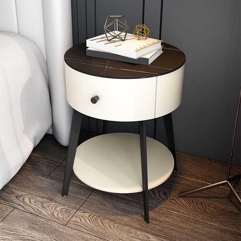 Contemporary Metal and Faux Leather Drawer Storage Bed Nightstand for Bedroom Clearhalo 'Bedroom Furniture' 'furn' 'furn_night_stand' 'Furniture' 'night_stand' 'Nightstands' 1200x1200_0e39d5d8-e25b-4db9-b9ee-5f87b96ace54