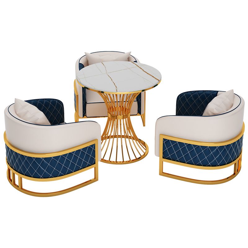 Set da pranzo Glam in pietra sinterizzata Set tavolo da pranzo rotondo 1/2/3/4/5 pezzi per uso domestico