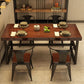 Solid Wood Industrial Dining Table Brown Dinette Table with Metal Frame Clearhalo 'Dining Tables & Seating' 'Dining Tables' 'dining_table' 'furn' 'furn_dining_table' 'Furniture' 'Kitchen & Dining Furniture' 1200x1200_0e3a5496-e15d-42f7-b940-624663bc8582