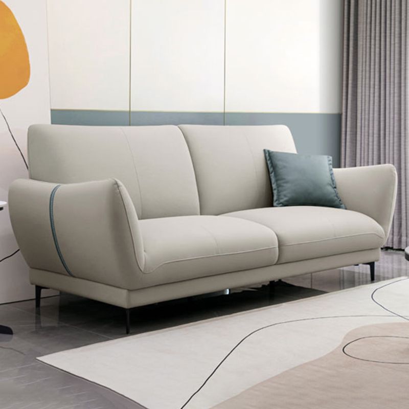 Light-grey and Blue-Gray Seating Cushions Standard Faux Leather Sofa