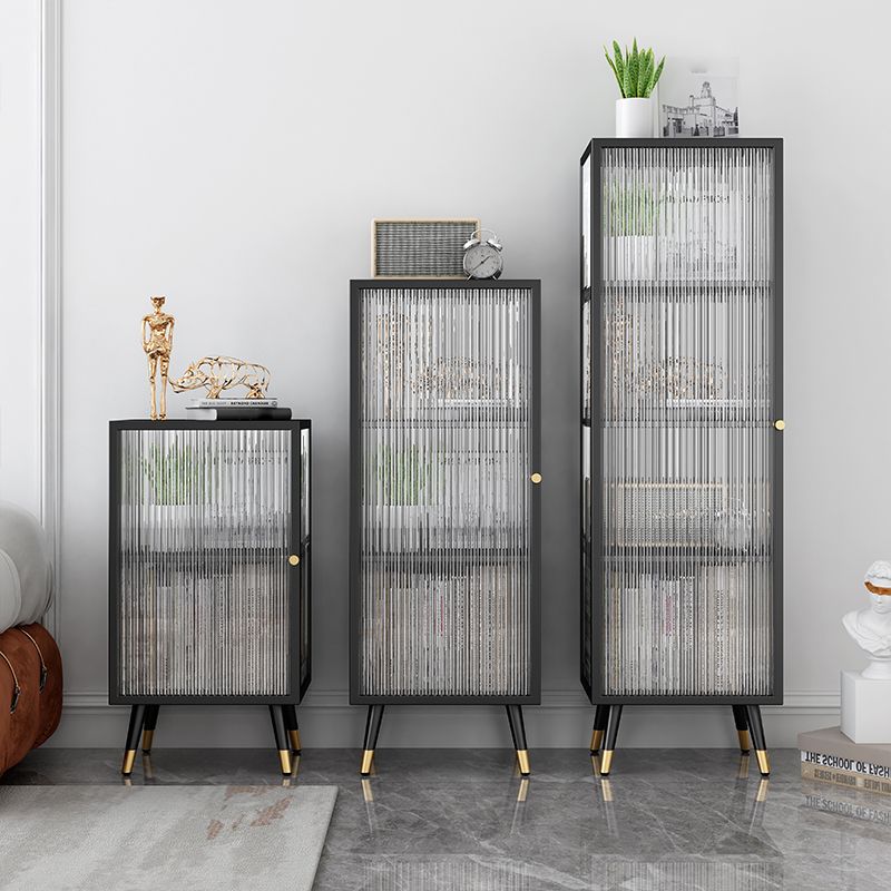 Black and White Dining Server Contemporary Metal Cabinets and Open Storage Server Clearhalo 'buffet_sideboard' 'Buffets & Sideboards' 'furn' 'furn_buffet_sideboard' 'Furniture' 'furniture_buffet_sideboard' 'Kitchen & Dining Furniture' 1200x1200_0e3b9ddb-25ed-404b-9c6a-7a3015e8429b