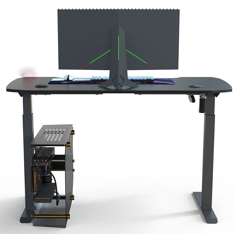 Hedendaagse t-vorm gaming bureau houten verstelbare gaming bureau