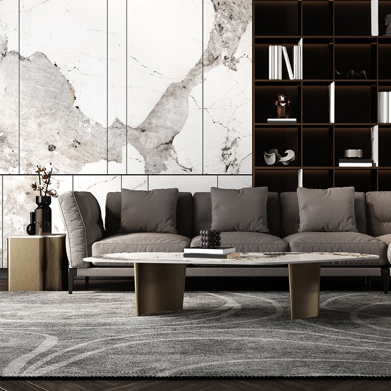 Abstrakter Cocktailtisch zeitgenössischer Schiefer -Top -Kaffee oder Endtisch