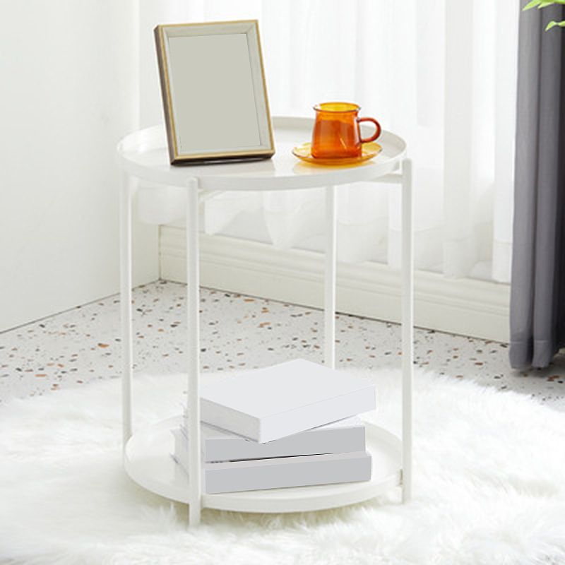 Mid-Century Modern Cross Legs Coffee Table with Round Top in Iron Clearhalo 'Coffee & Accent Tables' 'Coffee Tables' 'coffee_tables' 'furn' 'furn_coffee_tables' 'Furniture' 'Living Room Furniture' 1200x1200_0e408436-c29f-4d7e-bd61-69fdb7c61416