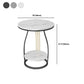 Modernistic Metal Frame End Table Round End Table with Slate Top