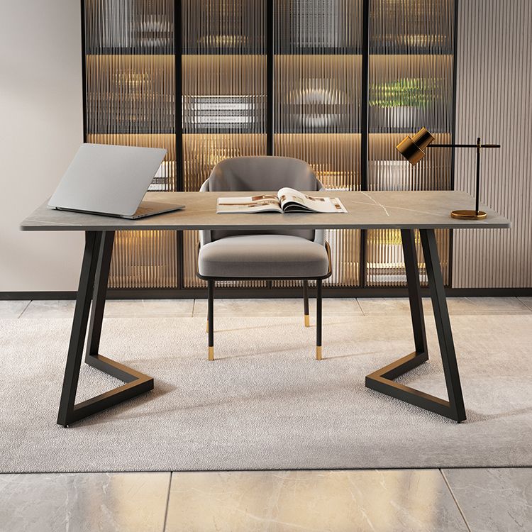 Double Pedestal Dining Table Industrial Style Stone Dining Room Collection for Indoor Clearhalo ' dining_table' 'Dining Tables & Seating' 'Dining Tables' 'furn' 'furn_dining_table' 'Furniture' 'furniture_dining_table' 'Kitchen & Dining Furniture' 'kitchen&dining_furn' 'kitchen' 'kitchen_dining_table' 1200x1200_0e42e067-9097-4de0-80cb-69ed45b4b852