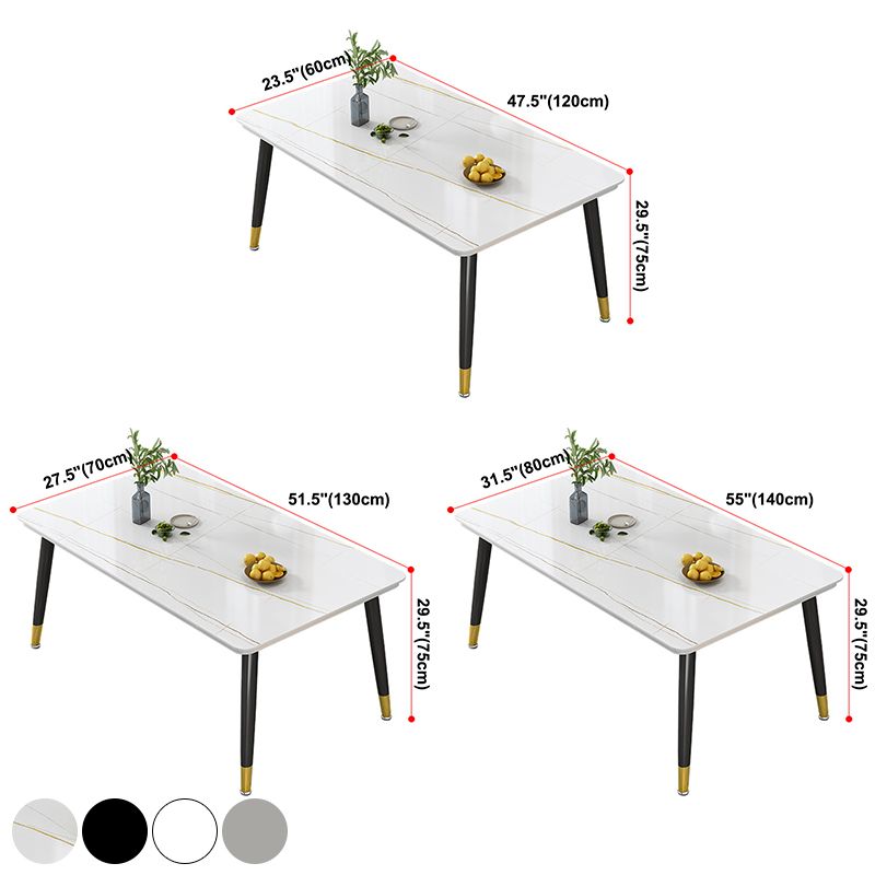 Contemporary Standard Sintered Stone Top Dining Table Rectangle Dining Table for Kitchen Clearhalo ' dining_table' 'Dining Tables & Seating' 'Dining Tables' 'furn' 'furn_dining_table' 'Furniture' 'furniture_dining_table' 'Kitchen & Dining Furniture' 'kitchen&dining_furn' 'kitchen' 'kitchen_dining_table' 1200x1200_0e4407a9-fd0b-4418-8458-f1d06c836875
