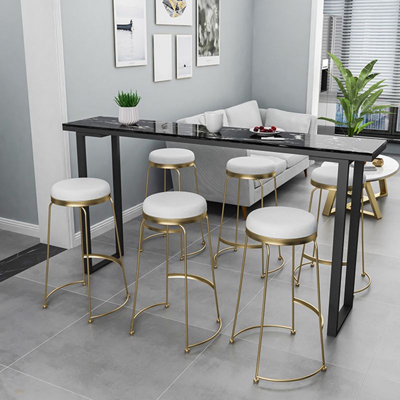 Glam Bar Height Table Faux Marble Top Bistro Table with Sled Base Clearhalo 'Bar Furniture' 'Bar Tables' 'bar_tables' 'furn' 'furn_bar_tables' 'Furniture' 'Kitchen & Dining Furniture' 1200x1200_0e460df8-209f-4306-aa2f-87f165a31fb0