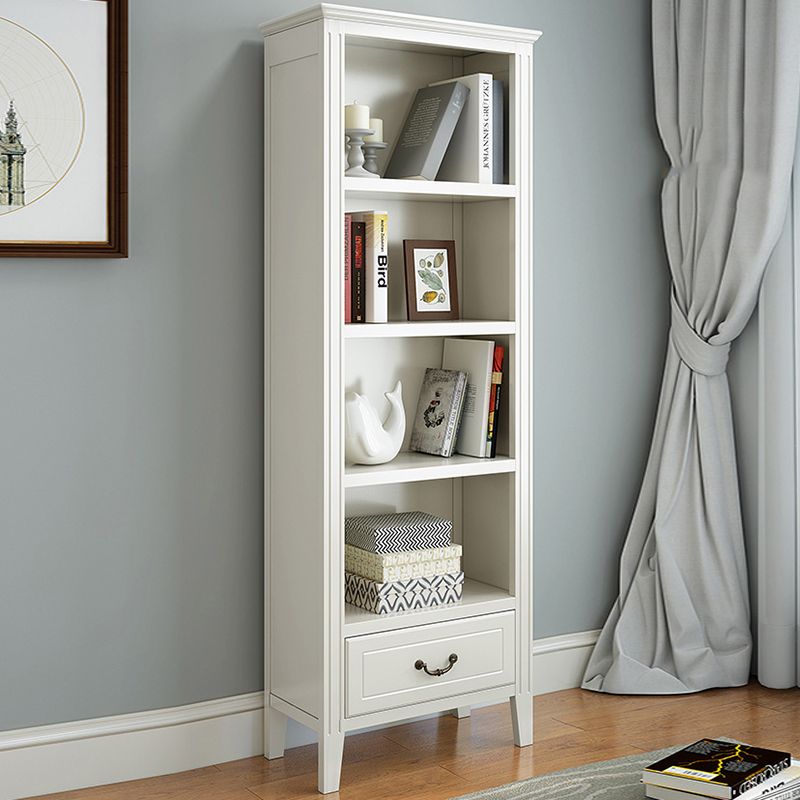 Solid Wood Closed Back Bookshelf Nordic Standard Bookcase with Shelves