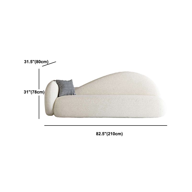 Sofá sofá sofá de lana curva en blanco para sala de estar, apartamento