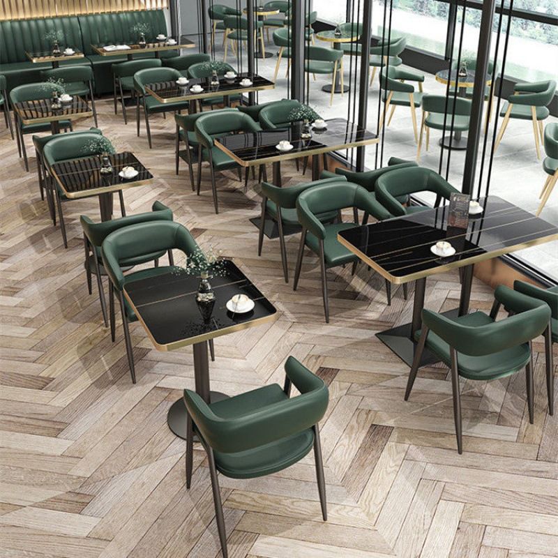 緑の現代的なオープンバックダイニングチェア布張りダイニングチェア