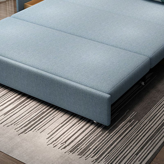 Blue Futon Sleeper Sofa Bed Fabric Armless With Black Metal Base Clearhalo 'furn' 'furn_futons' 'Furniture' 'Futons & Daybeds' 'Futons' 'Living Room Furniture' 1200x1200_0e48e772-08ca-40a7-9168-734d52046ffe