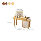 Scandinavische houten ijdelheid set flip-top make-upkapidaal met 4 laden