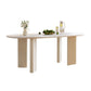 Table de dinette ovale blanche pour salle à manger Table de salle à manger avec dessus en pierre