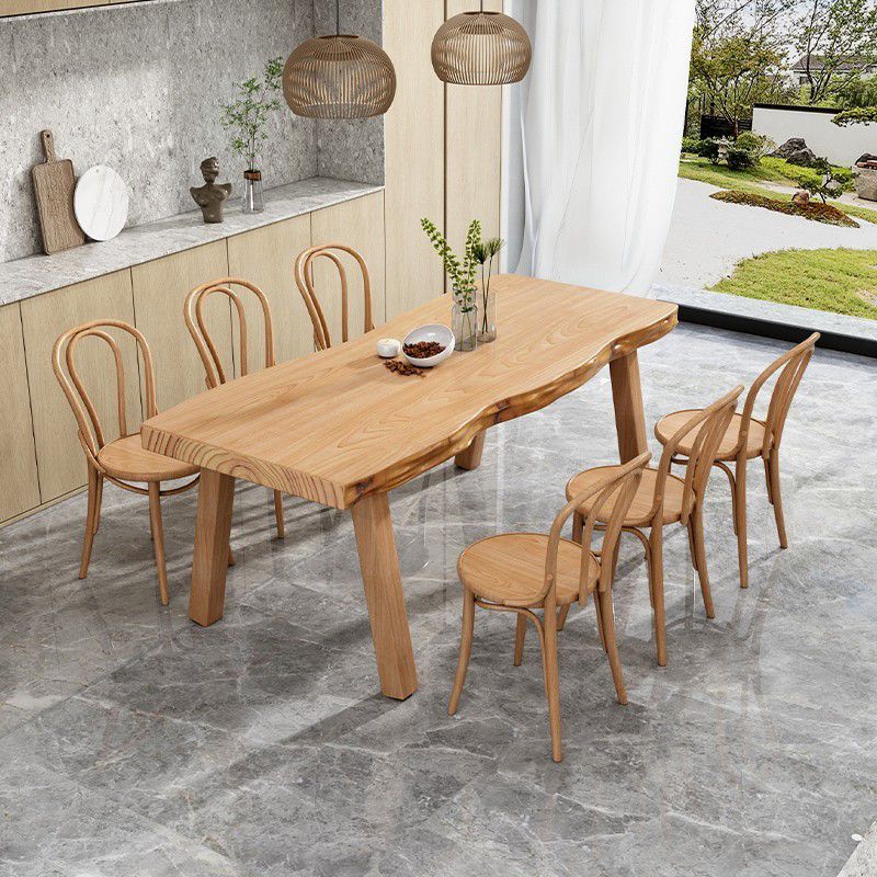 Modern 1/2/5/6/7 Pieces Dining Set Solid Wood Legs Dining Furniture Items in Natural Clearhalo 'Dining Room Sets' 'Dining Tables & Seating' 'dining_room_set' 'furn' 'furn_dining_room_set' 'Furniture' 'Kitchen & Dining Furniture' 1200x1200_0e49b2fb-8229-42c3-9401-fc814b39ecc2