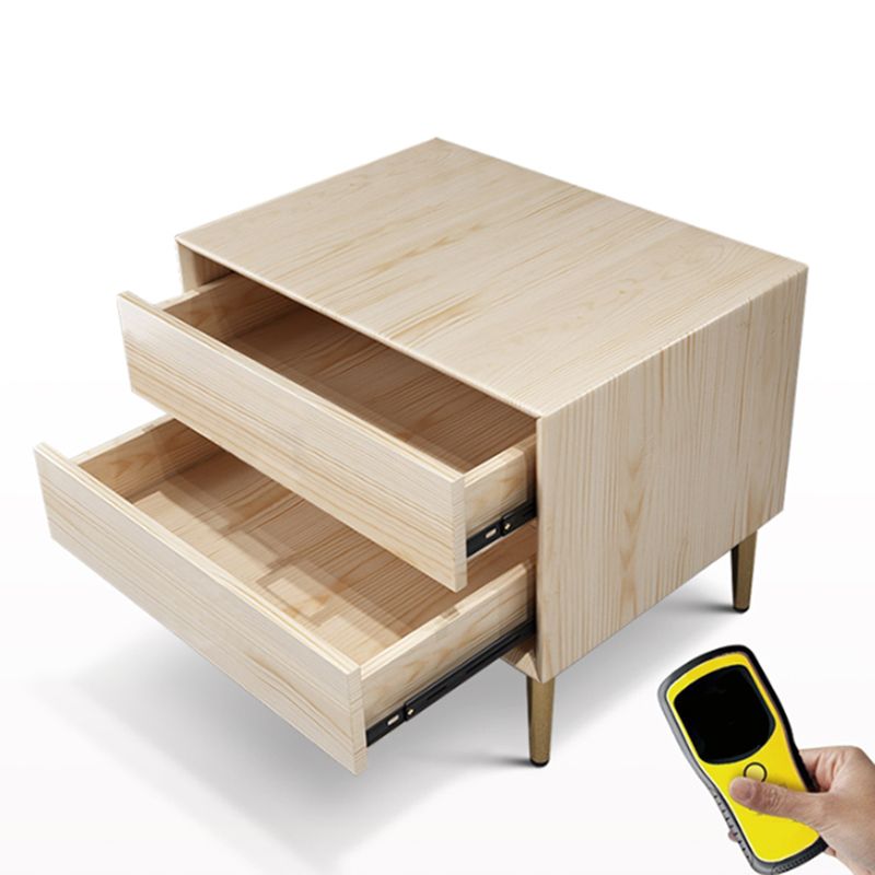 Solid Wood Night Table Contemporary Bed Nightstand with 2 Drawers Clearhalo 'Bedroom Furniture' 'furn' 'furn_night_stand' 'Furniture' 'night_stand' 'Nightstands' 1200x1200_0e4c7aca-f89a-4748-8da7-d5bc3f91661d