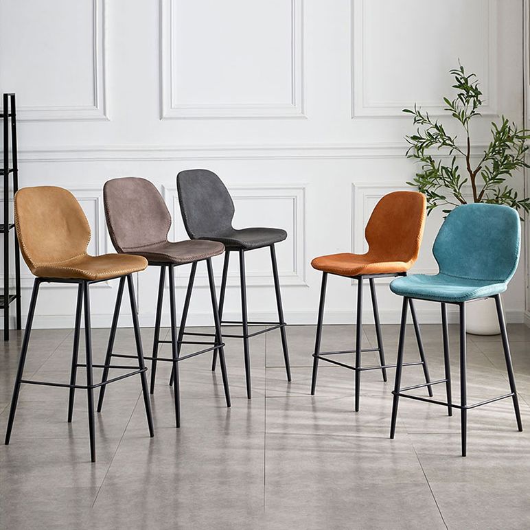 Coffee Shop Bar Stool Leather Armless Modern Distressed Counter Stools Clearhalo 'Bar Furniture' 'Bar Stools' 'bar_stools' 'furniture_bar_stools' 'Kitchen & Dining Furniture' 'kitchen&dining_furn' 'kitchen' 'kitchen_furn' Furniture' 1200x1200_0e4e3435-e43c-4e70-b792-76845fde0a00