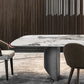 Silver Base Dinner Room Kitchen Table Contemporary Dining Table