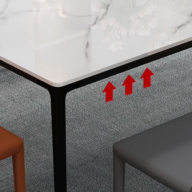 Sintered Stone Dining Table Modern Style 4 Legs Base Rectangle Table for Home Clearhalo ' dining_table' 'Dining Tables & Seating' 'Dining Tables' 'Furniture' 'furniture_dining_table' 'Kitchen & Dining Furniture' 'kitchen&dining_furn' 'kitchen' 'kitchen_dining_table' 1200x1200_0e50405e-447c-457d-ba27-47c9770f8997