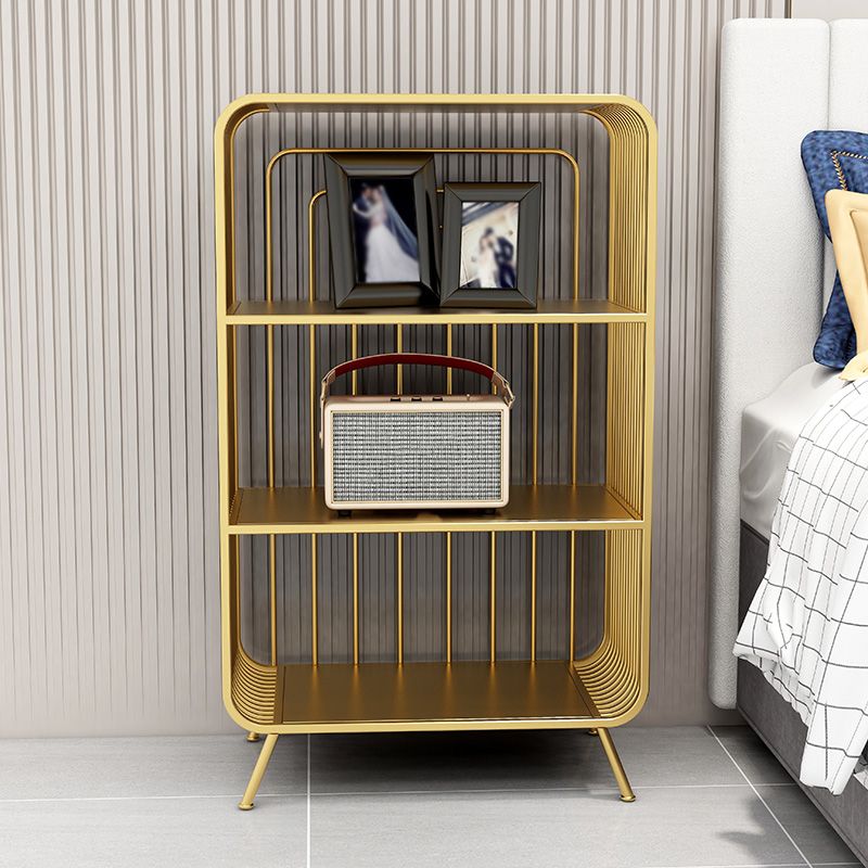 Gold Scandinavian Iron Standard Bookshelf Closed Back Vertical Bookshelf for Bedroom Clearhalo 'Bookcases' 'furn' 'furn_bookcases' 'Furniture' 'furniture_bookcases' 'kitchen' 'kitchen_bookcases' 'Living Room Furniture' 'Office Furniture' 1200x1200_0e50a10c-8c75-4d27-bf62-c038c9408490