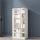 Modern Engineered Wood Bookshelf Standard Closed Back Vertical Bookcase with Doors