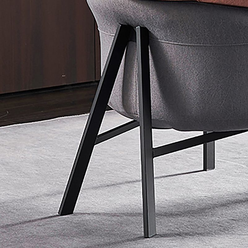 Moderne stijl stoffen armleuning gedempt tegen zwarte tankstoel